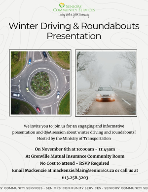 Winter Driving &amp; Roundabout Safety for Kemptville Seniors